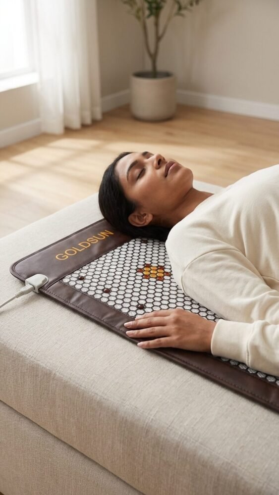GoldSun PEMF Therapy Mat with Photon Laser Lights for Pain Relief & Healing | Ideal for Home & Clinic Use - Image 3
