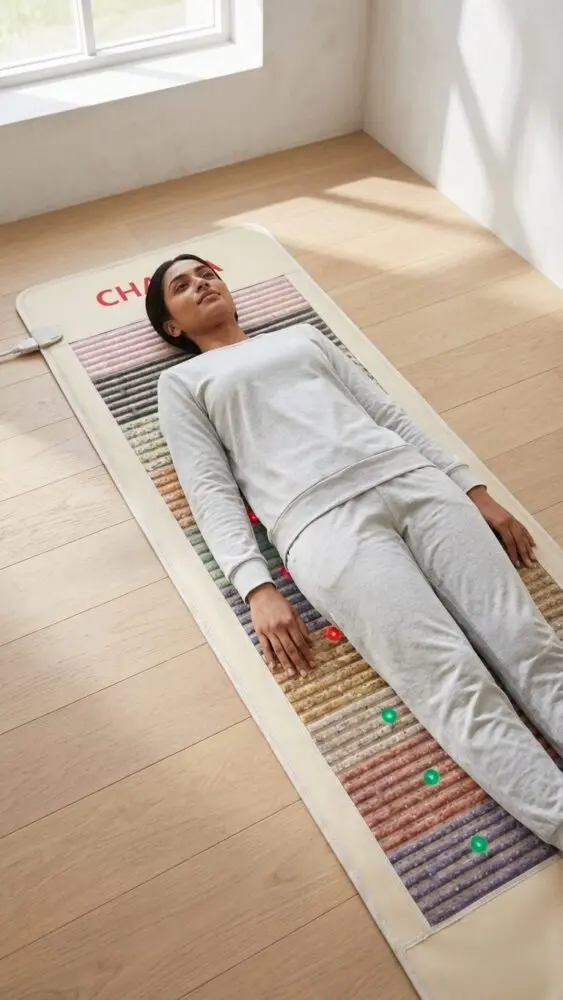 Carefit PEMF Rainbow Chakra Gemstone Massage Heating Mat - Image 9