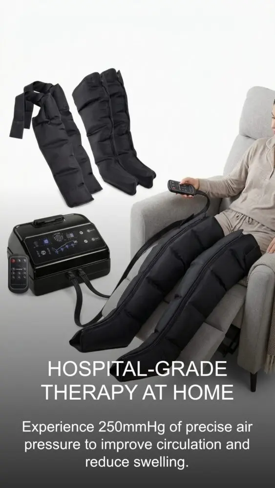 Air Compression Leg & Arm Massager for Feet, Calf and Thigh – Heavy Duty Corded Electric Therapy DVT Pump Device - Image 3